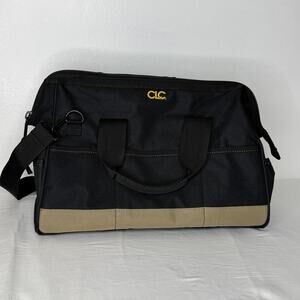 CLC Black Medium Tool Bag Shoulder Strap Fabric Organizer Pockets Heavy Duty